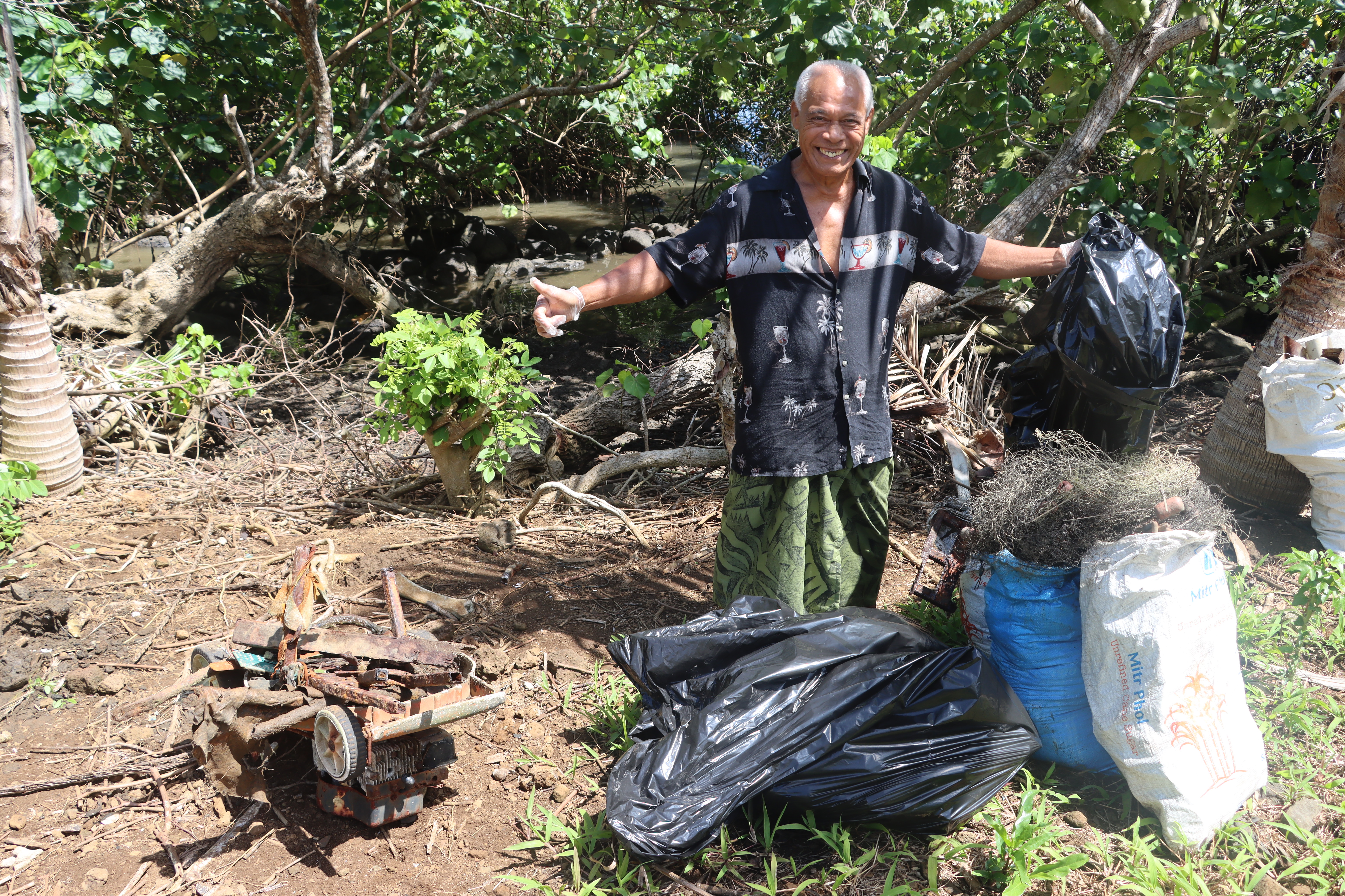 A waste collection activity in Samoa