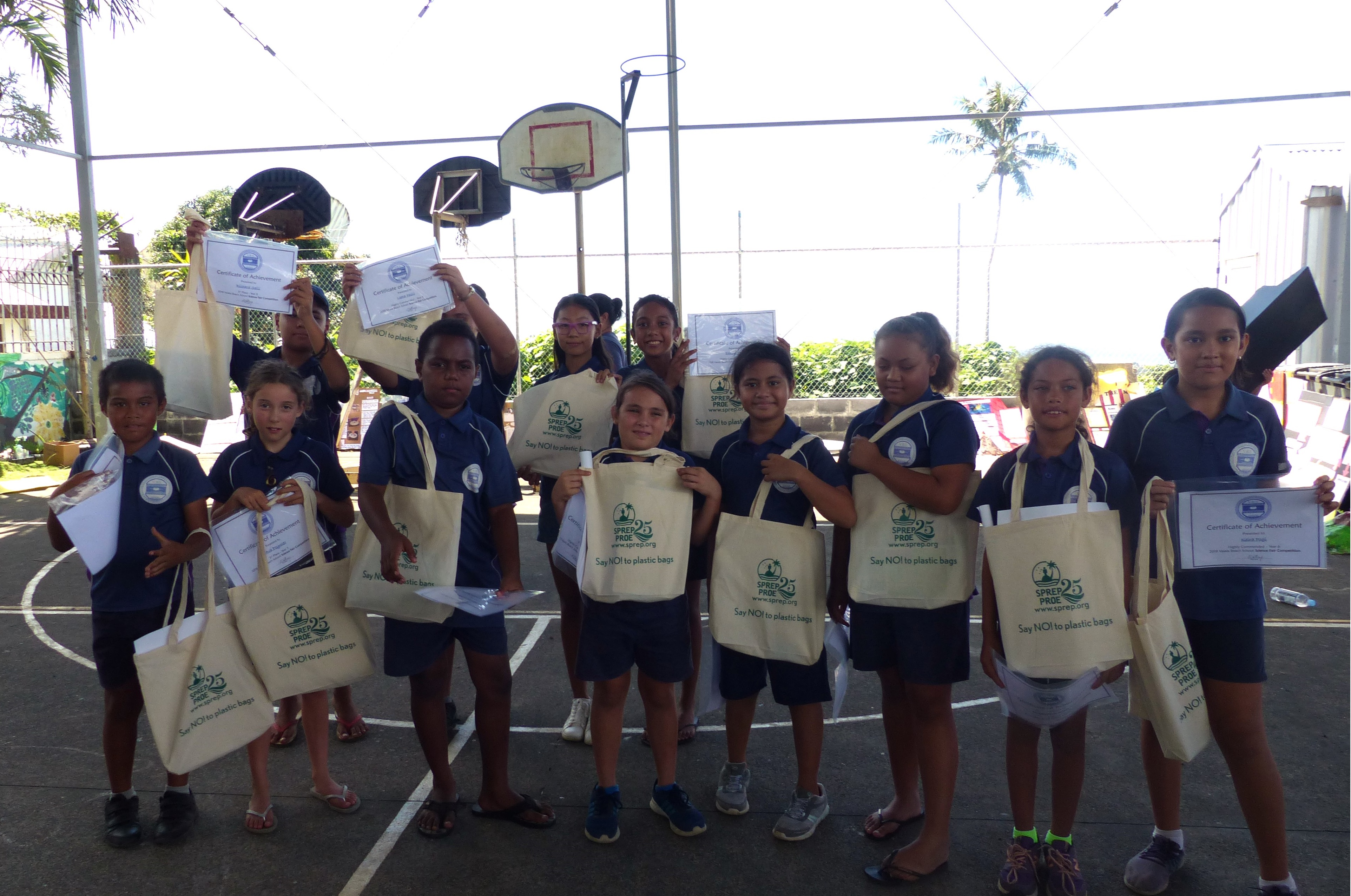 Some of the students whose projects won awards at VBS Science Fair prize giving