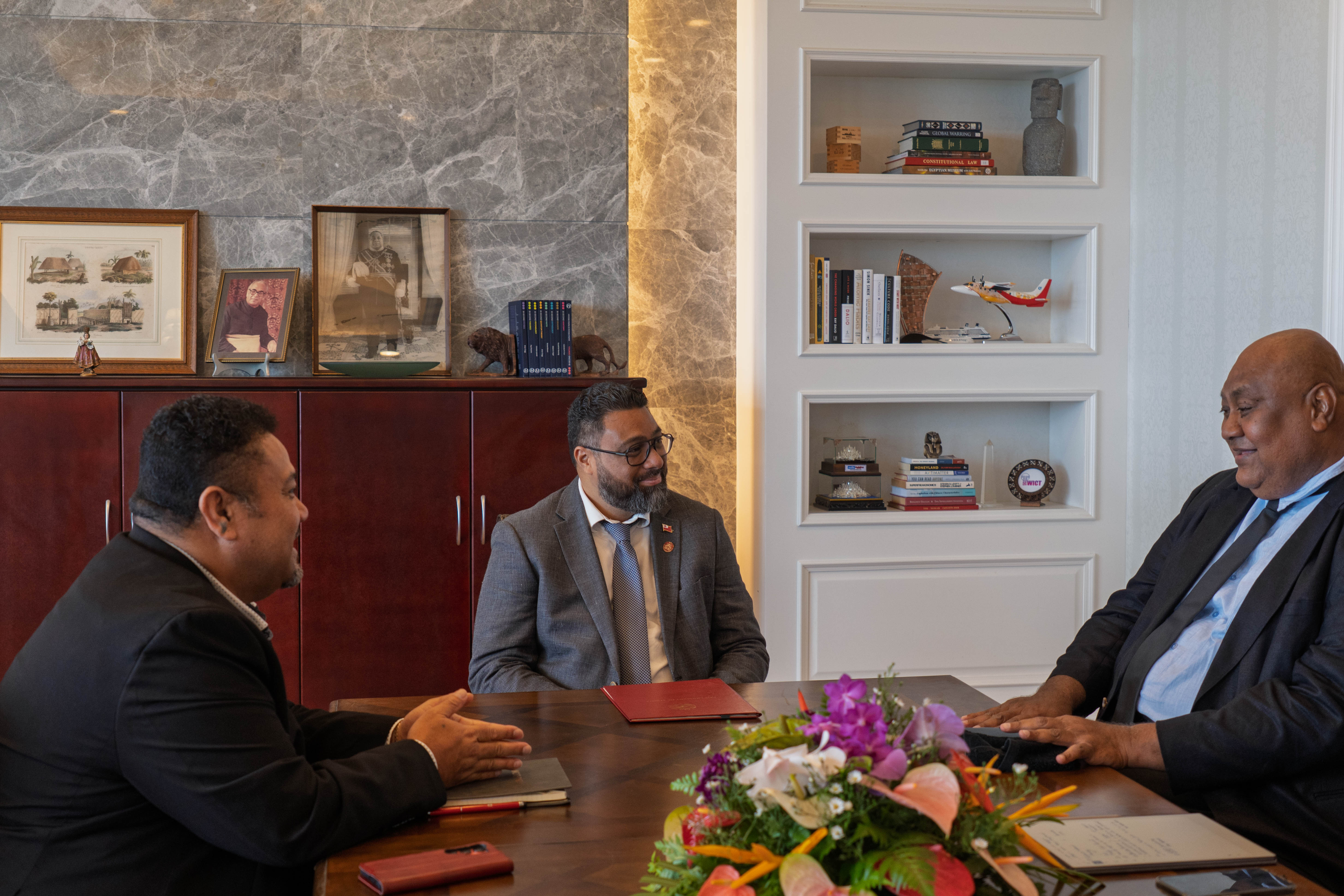 Tongan PM with SPREP DG