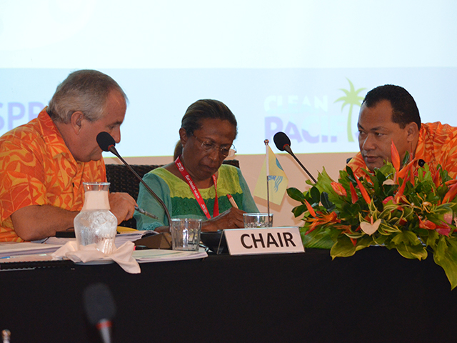 2013 SPREP September 24SMDay1 DG DavidSheppard CarolineMachoro Vanuatu Chair23SprepMeeting DeputyDG KosiLatu 2 web