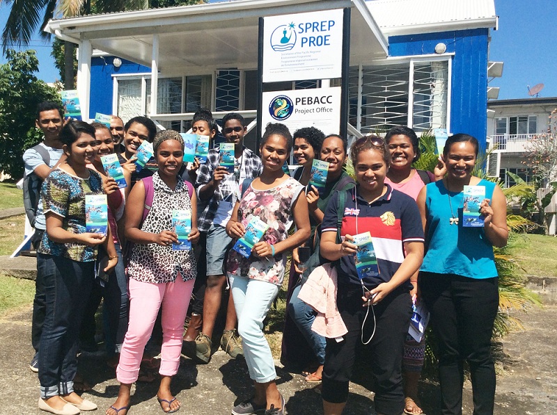 FNU students outside the SPREP Suva Office