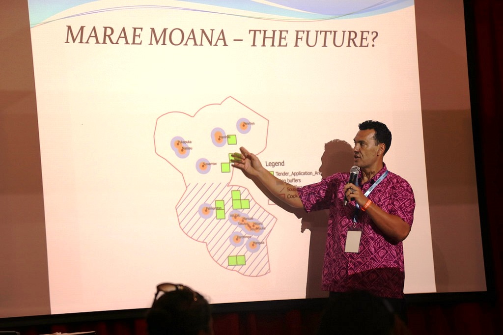 Kevin Iro presenting at the Protected Areas Workshop