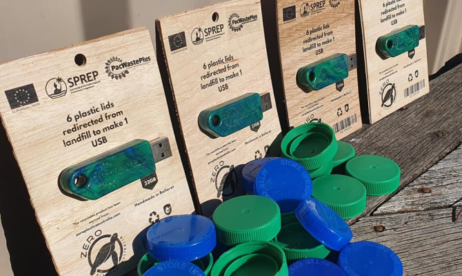 USB drives made from recycled bottle caps