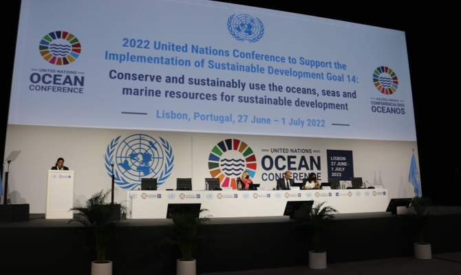 Nauru addresses the plenary session of the UNOC2022. 