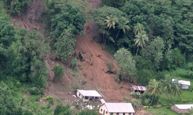 The landslide in Tukuraki village