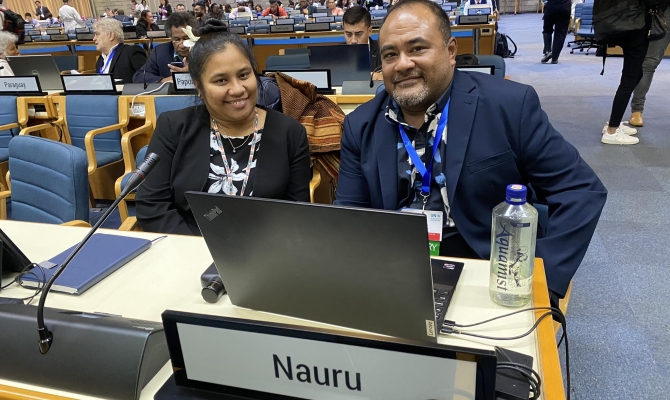 The Nauruan delegation in Nairobi.