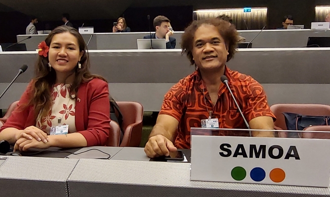 Mr Suemalo Afele Faiilagi (right) at the BRS COPs 2023 