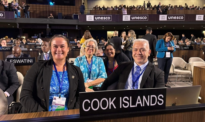 The Cook Island delegation at INC-2 in Paris.