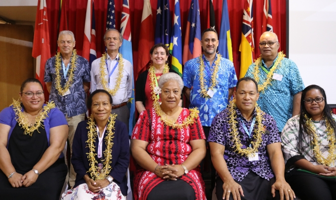 Members of SPREP's Executive Board with Deputy Prime Minister of Samoa, Hon. Fiame Naomi Mata'afa