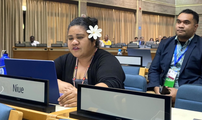 Luina speaking on behalf of Niue