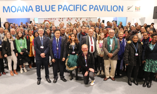 Group photo of guests at Pavilion official opening