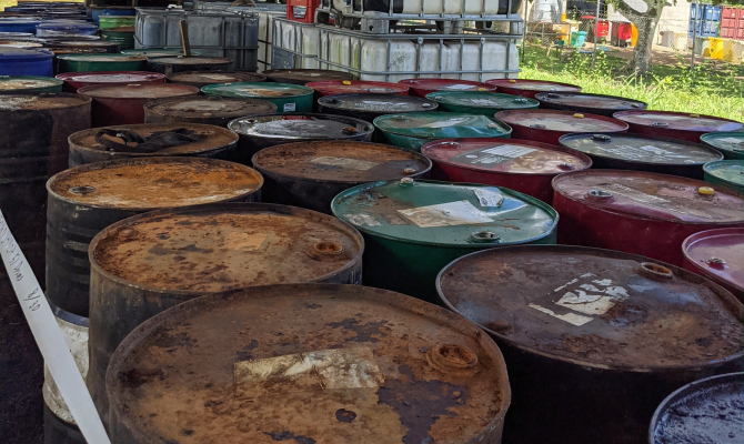Used oil stockpiles