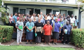 Officials at the launch of the documents in Solomon Islands 