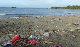 Waste on the beach