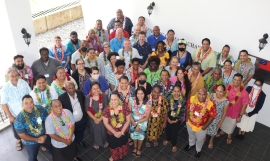 Pacific delegates at the pre-COP meeting at SPREP's headquarters at Vailima, Samoa.