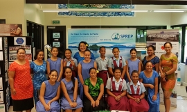 School girls from Vaivase and Samoa Primary Schools attending a special seminar for International Day of Women and Girls in Science