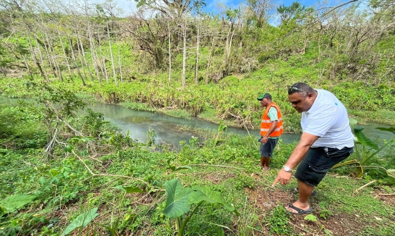 The work on the Tagabe riverbanks in Vanuatu