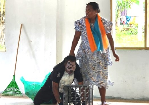 Using theatre to spread message. 