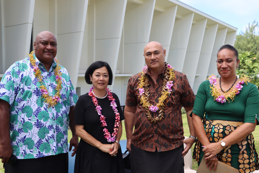 Acting PM Tuala and officials at the launch.