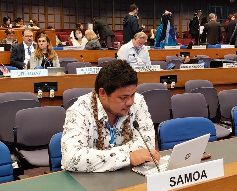 A delegate from Samoa at the meeting