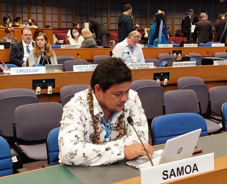 A delegate from Samoa at the meeting