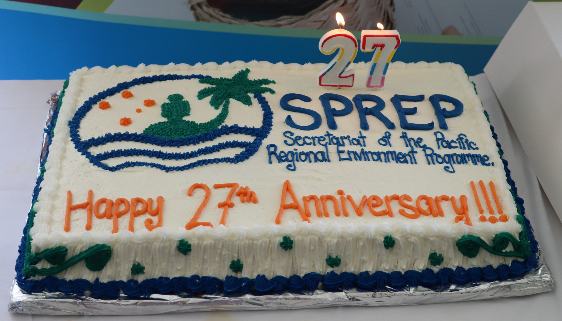 27 anniversary cake SPREP