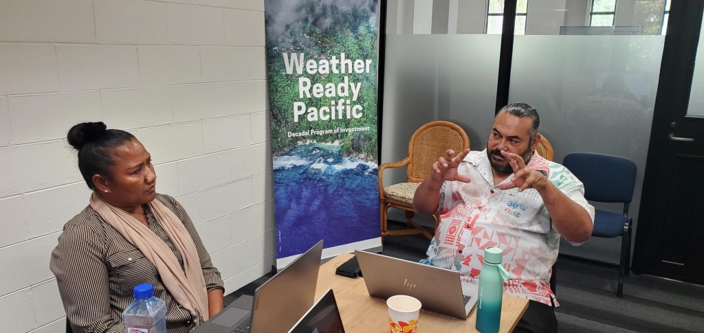 Ms. Katherine Tun with Weather Ready Pacific Programme Manager, Mr. 'Ofa Fa'anunu